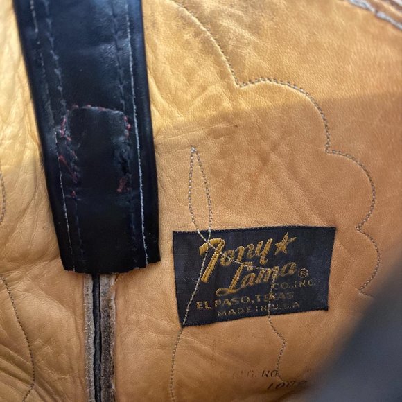 Tony Lama Black Heeled Boots - Picture 5 of 8